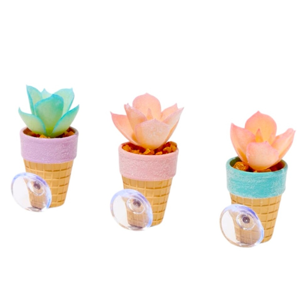 Ice Cream Cone Mini Faux Succulent Set - NWT